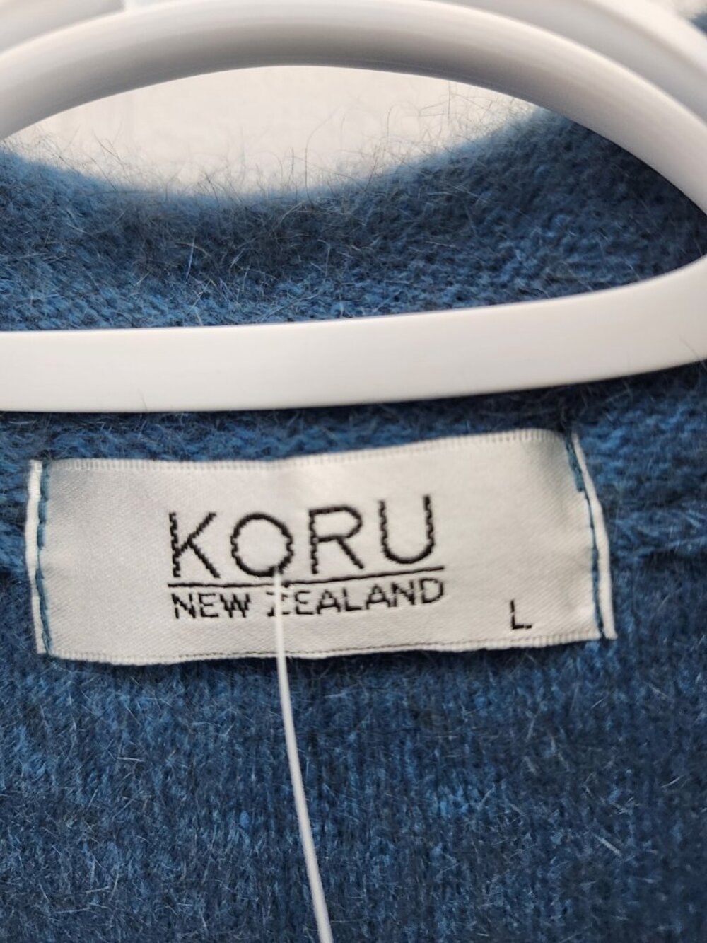 Koru New Zealand Ko478 Possumsilk Zip Jacket Size L Pacific Blue - Picture 4 of 7